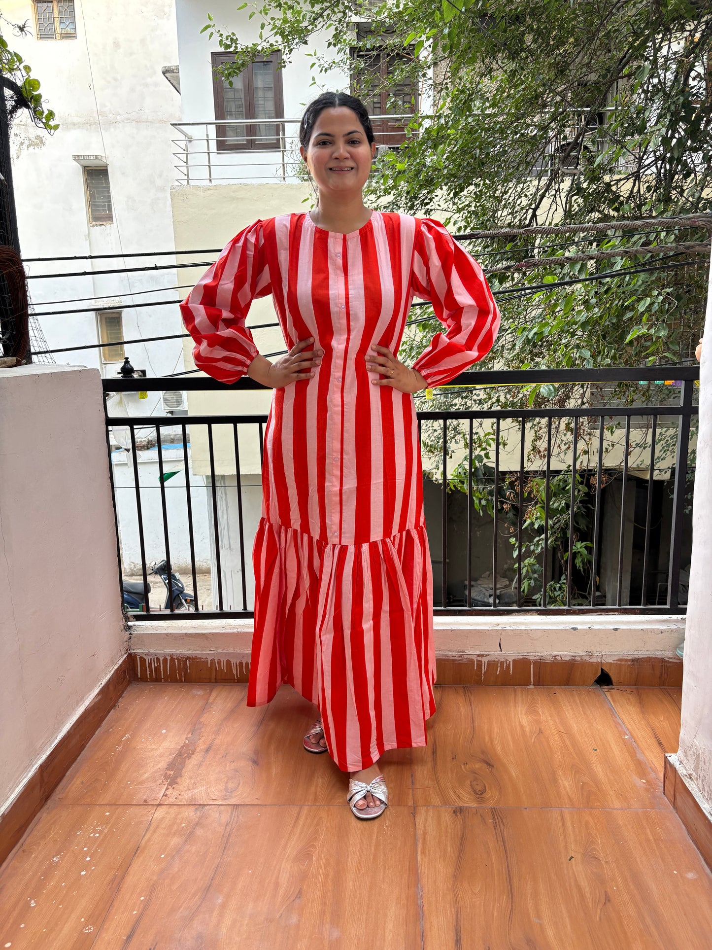 ORANGE STRIPE DRESS