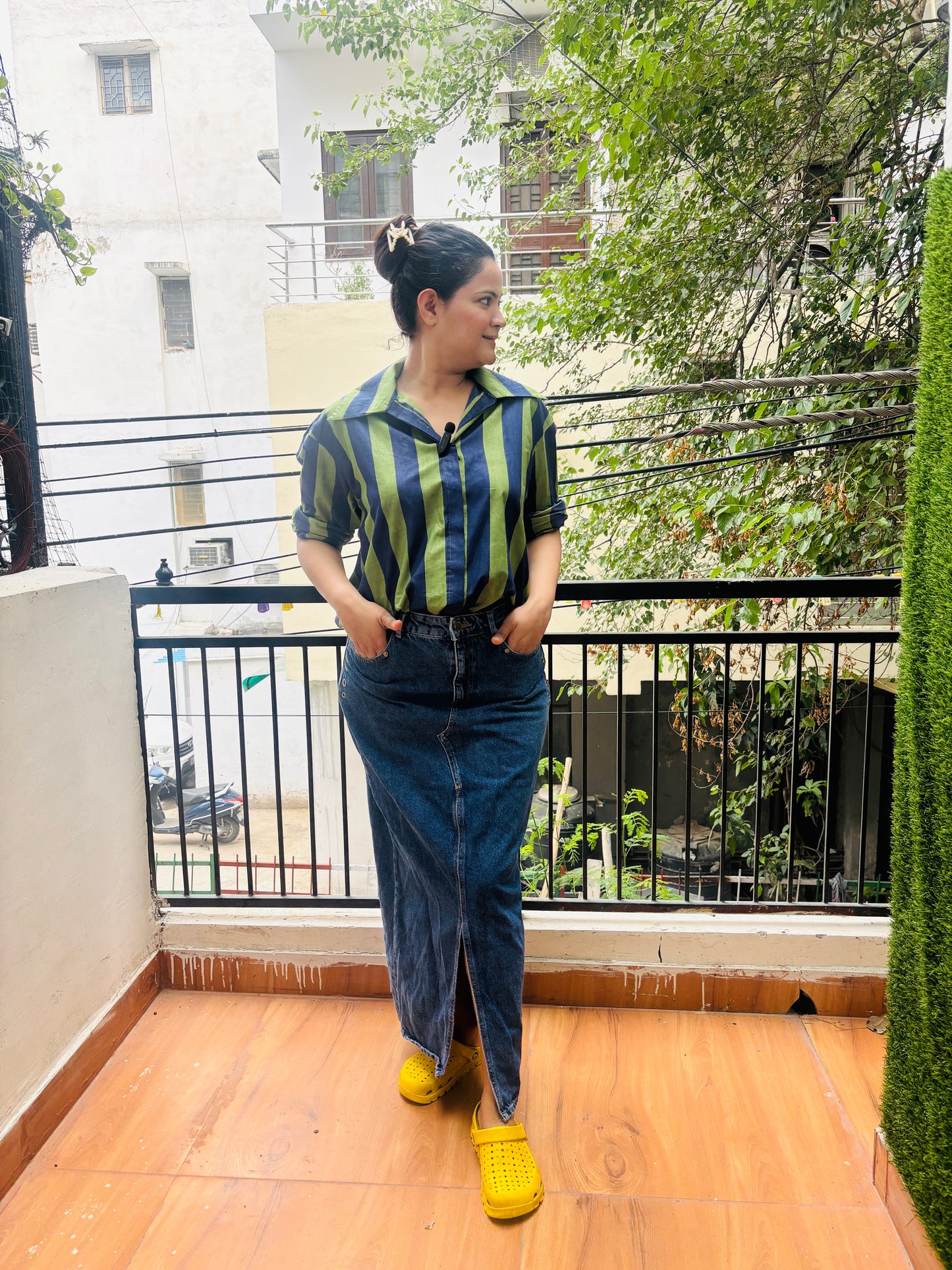 GREEN STRIPE SHIRT