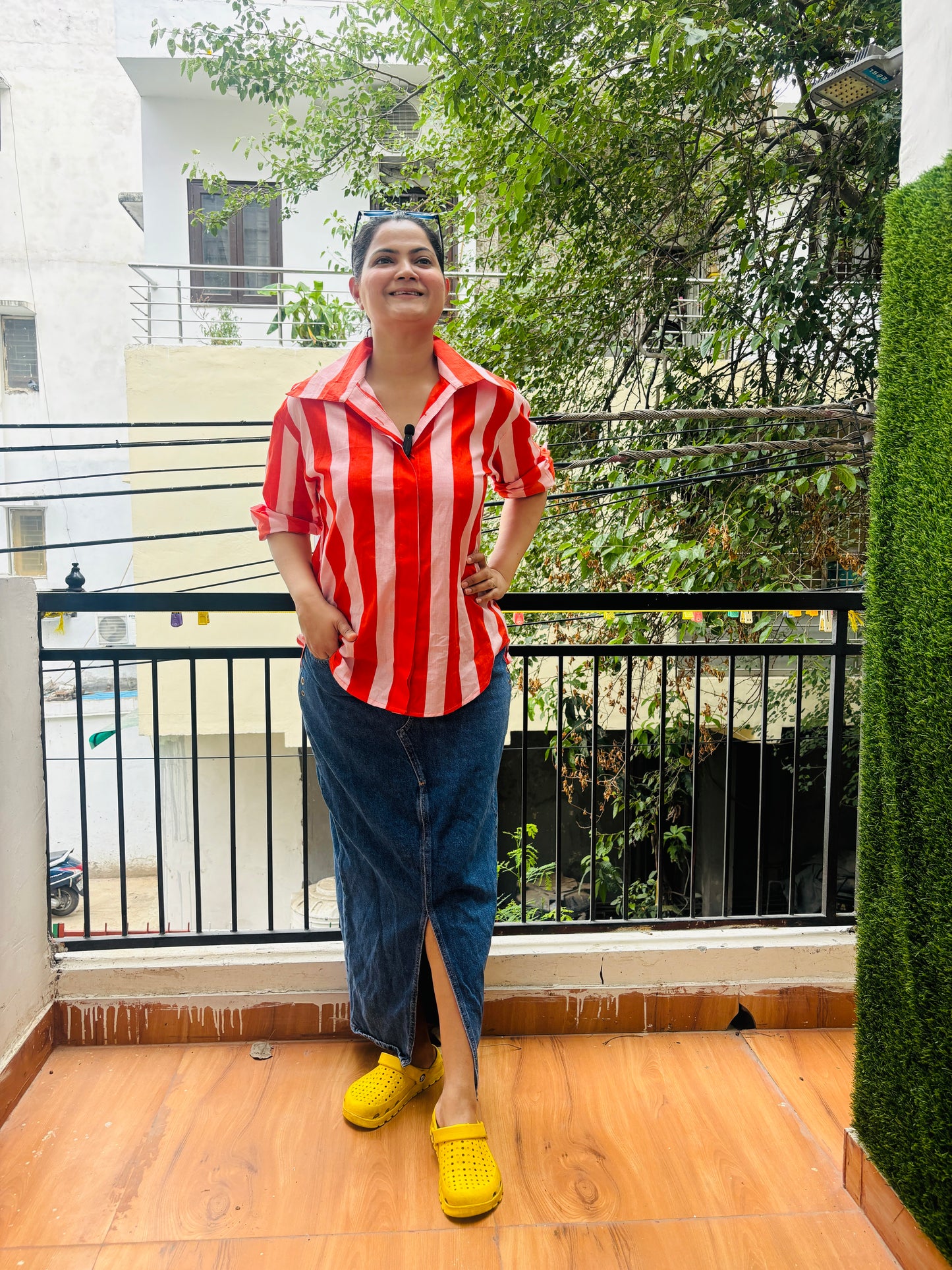 ORANGE STRIPE SHIRT