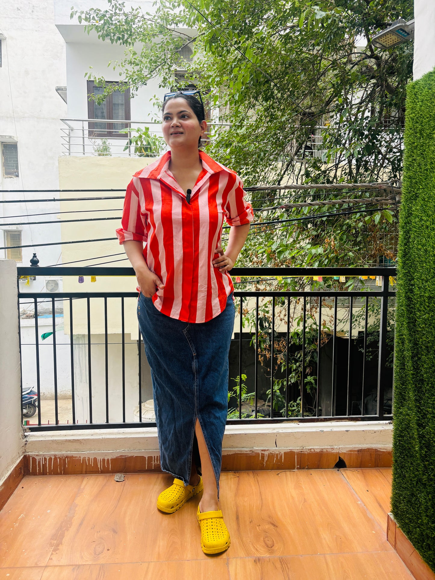 ORANGE STRIPE SHIRT