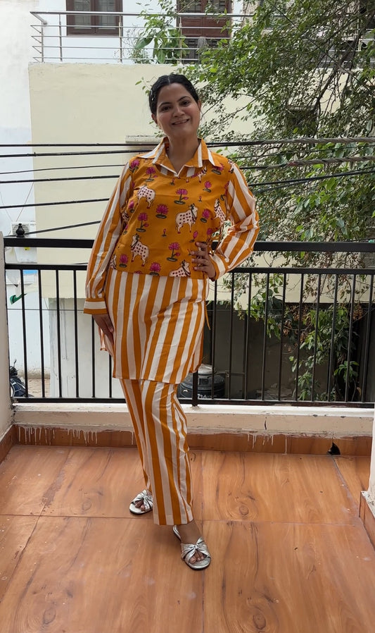 VEST STRIPES MUSTARD