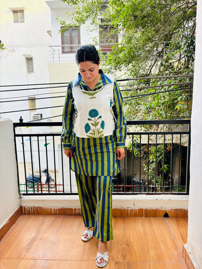 VEST STRIPES GREEN