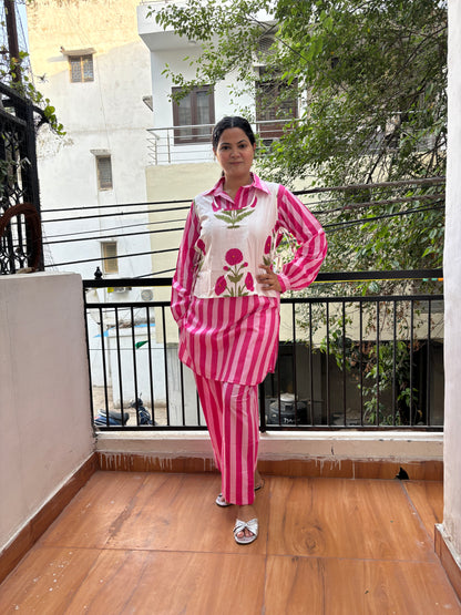 VEST STRIPES PINK