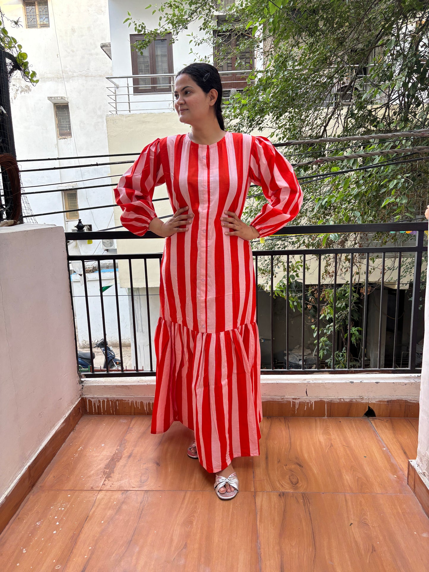 ORANGE STRIPE DRESS