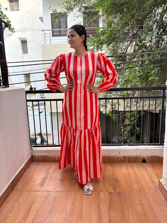 ORANGE STRIPE DRESS