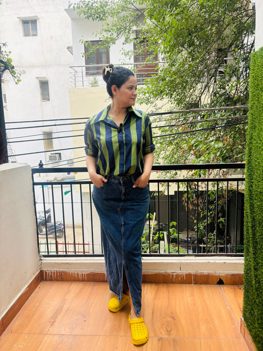 GREEN STRIPE SHIRT