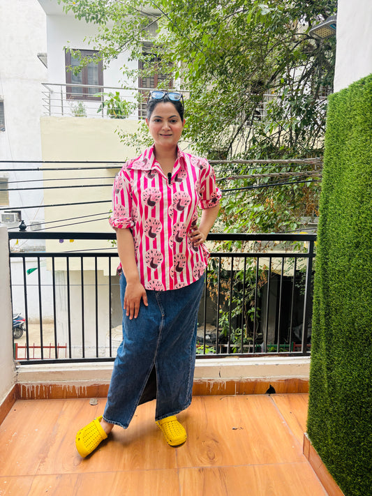 PINK PEACOCK SHIRT