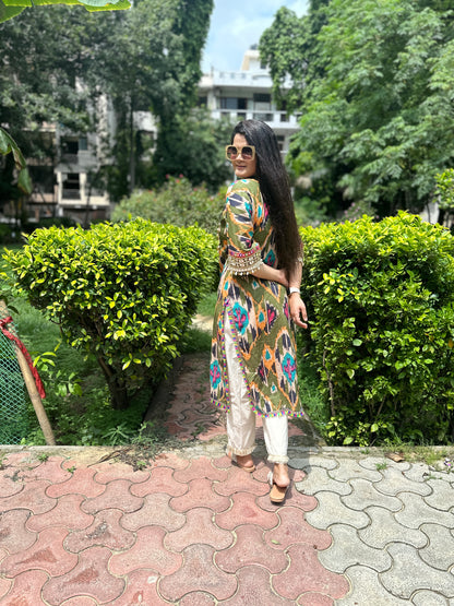 Mirror Kurti pants Green